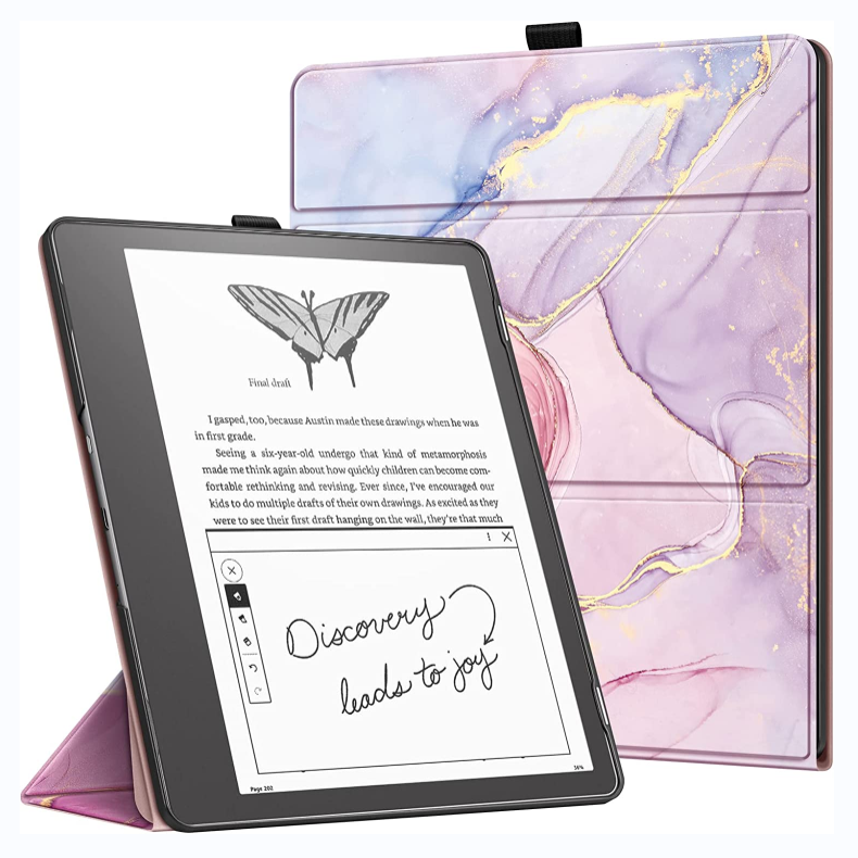 kindle scribe case in pink marble