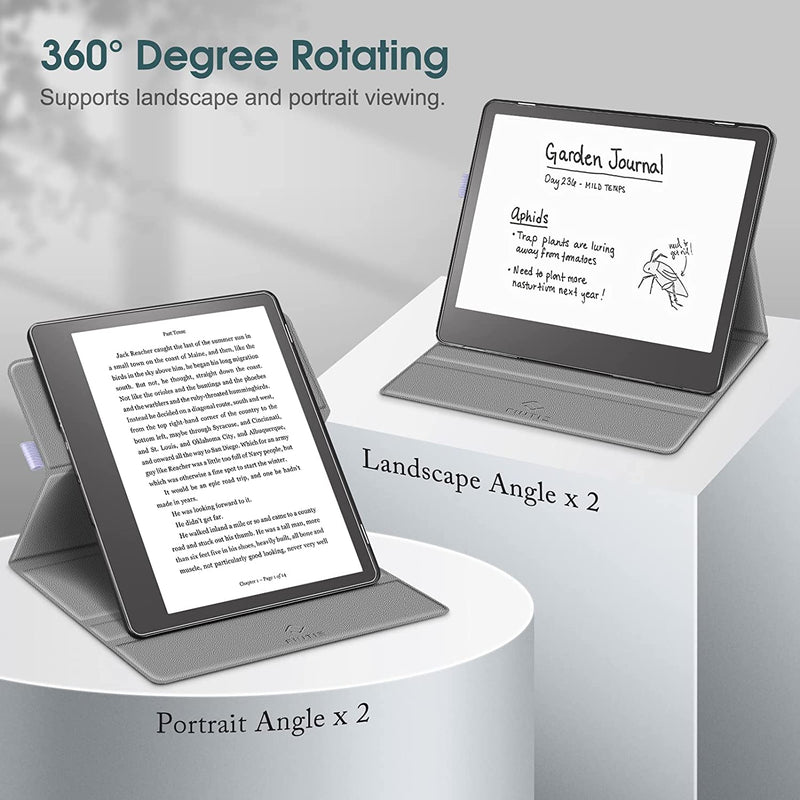 Kindle Scribe (2024/2022) 360-Degree Rotating Case w/ Pencil Holder | Fintie