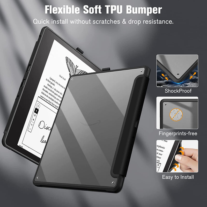 Kindle Scribe (2022) Hybrid Slim Case w/ Transparent Back Shell | Fintie
