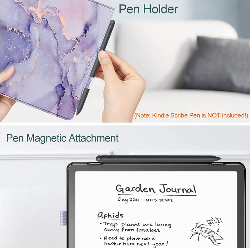 Kindle Scribe (2024/2022) 360-Degree Rotating Case w/ Pencil Holder | Fintie