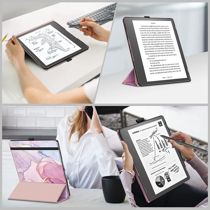 FINTIE Étui pour 10,2 Kindle Scribe 2022 (Le Premier Kindle destiné à la  Lecture et à l'écriture) - Coque de Protection Kickstand avec Fente pour  Carte et Support Stylet, Veille/Réveil Automatique 