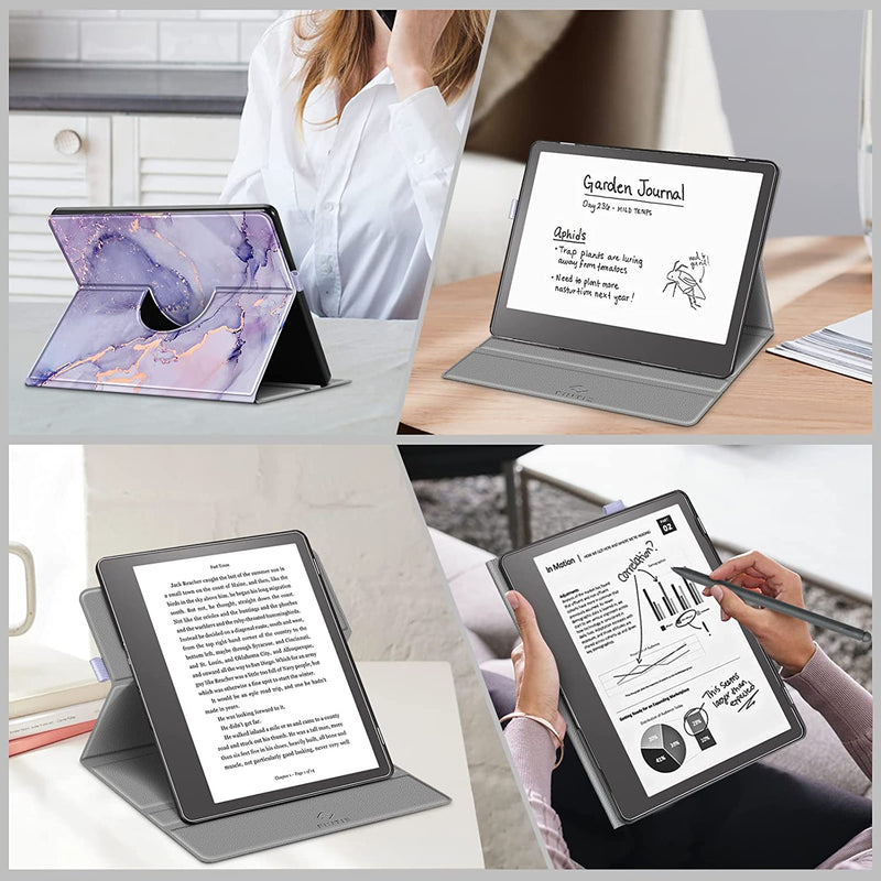 Kindle Scribe (2024/2022) 360-Degree Rotating Case w/ Pencil Holder | Fintie