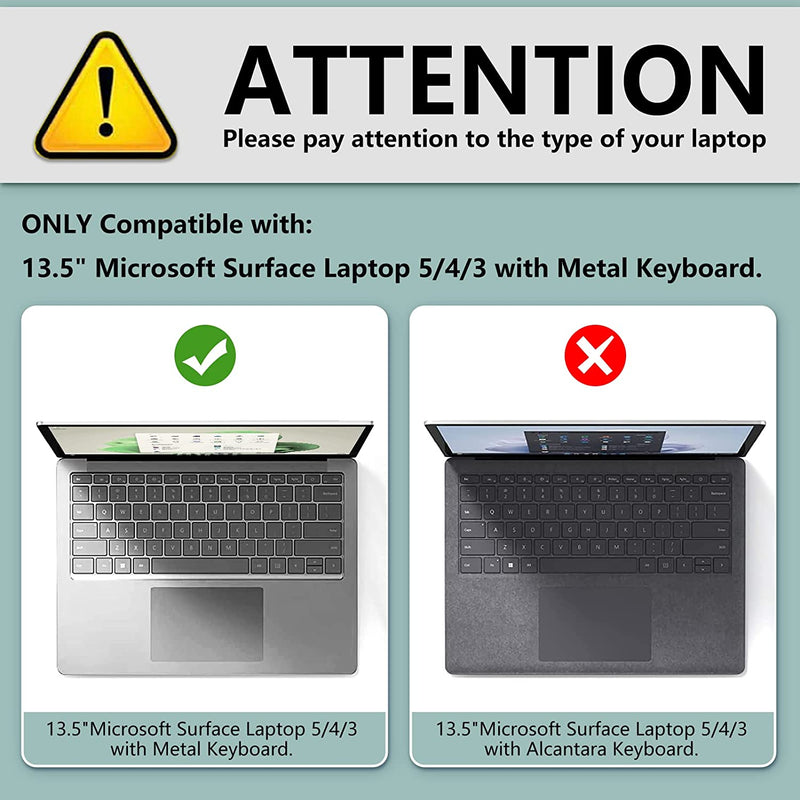 Surface Laptop 5/4/3 13.5-inch w/ Metal Keyboard Snap-on Hard Shell Cover | Fintie