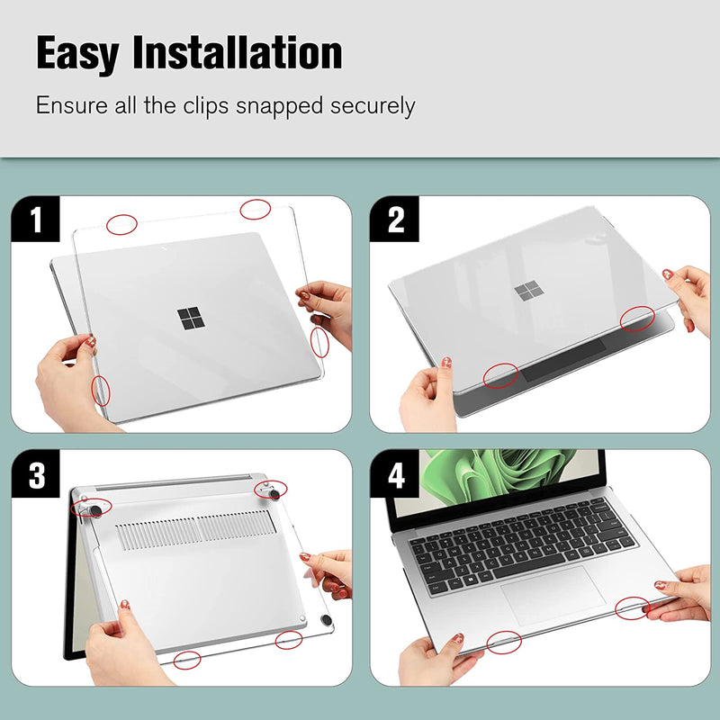 Surface Laptop 5/4/3 13.5-inch w/ Metal Keyboard Snap-on Hard Shell Cover | Fintie